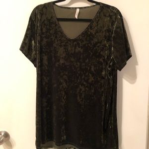Moss green velvet shirt
